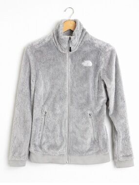 The North Face Fleece Jacket XS Gray Full Zip Teddy Cozy Women